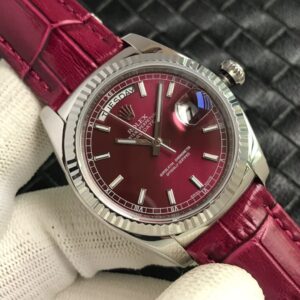 Rolex Day-Date 36mm m118139-0060 Men’s Automatic Replica Watch with Cherry Dial